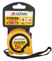 Рулетка Ultima Standart, 5 м х 19 мм, пластиковый корпус Рулетка Ultima Standart, 5 м х 19 мм, пластиковый корпус