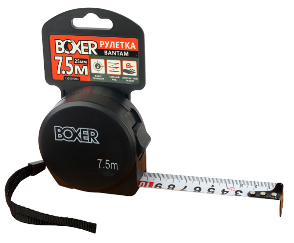 Рулетка BOXER Bantam 7,5 м х 25 мм, пластиковый корпус Рулетка BOXER Bantam 7,5 м х 25 мм, пластиковый корпус