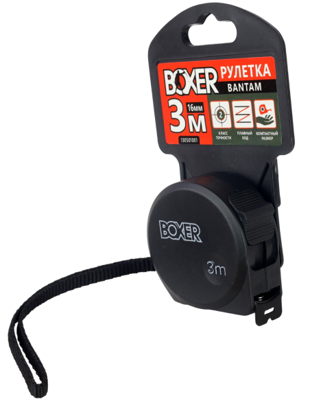 Рулетка BOXER Bantam 3 м х 16 мм, пластиковый корпус Рулетка BOXER Bantam 3 м х 16 мм, пластиковый корпус