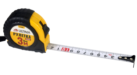Рулетка Ultima Lite, 3мх16мм, обрезиненный пластиковый корпус