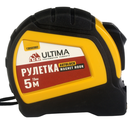 Рулетка Autolock Magnet Hook 5м x 19мм, автост, магнит двухсторон зацеп Ultima (1уп-12шт, 1кор-10уп)