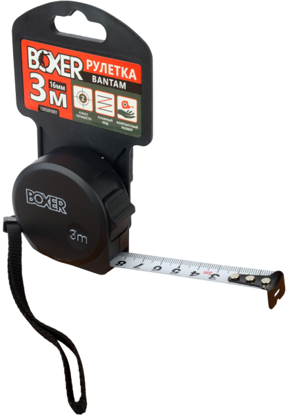 Рулетка BOXER Bantam 3 м х 16 мм, пластиковый корпус Рулетка BOXER Bantam 3 м х 16 мм, пластиковый корпус