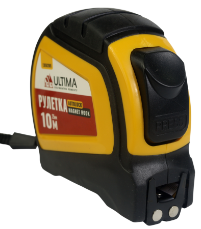 Рулетка Autolock Magnet Hook 10м x 25мм, автост, магнит двухстор зацеп Ultima (1уп-6шт, 1кор-8уп)