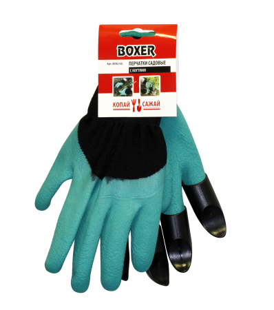 Перчатки BOXER садовые с латексным покрытием, с когтями, BXR210C Перчатки BOXER садовые с латексным покрытием, с когтями, BXR210C