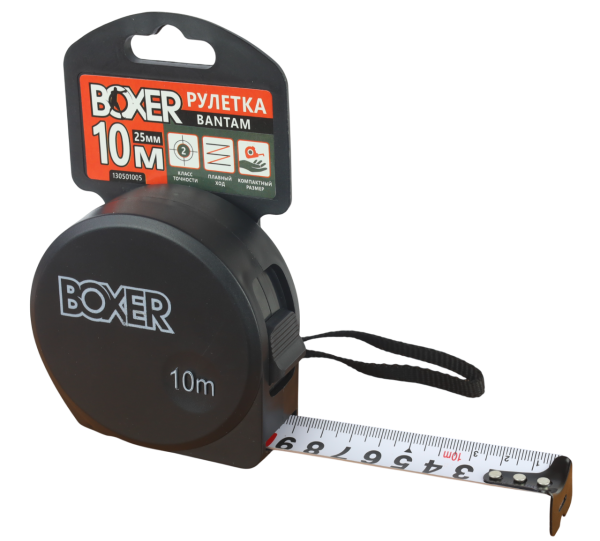 Рулетка BOXER Bantam 10 м х 25 мм, пластиковый корпус Рулетка BOXER Bantam 10 м х 25 мм, пластиковый корпус
