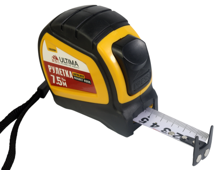 Рулетка Autolock Magnet Hook 7,5м x 25мм, автост, магнит двухстор зацеп Ultima (1уп-6шт, 1кор-12уп)